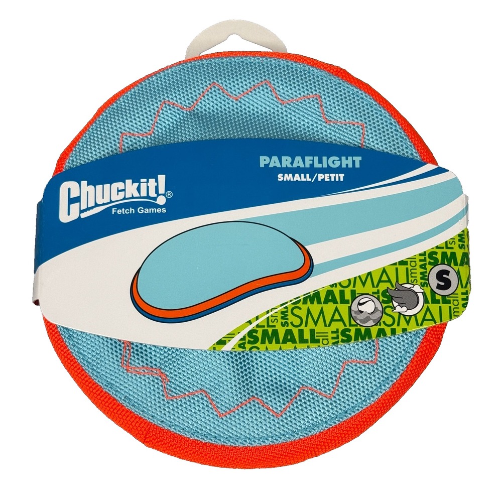 Chuckit Paraflight Dog Toy Small Flying Disc Fetch Float Water Blue Orange NWT
